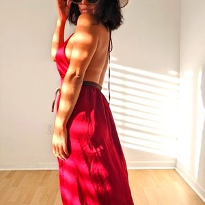 Red wine poetry maxi dress